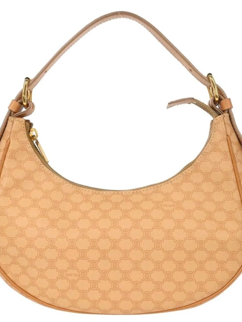 Celine Beige PVC Macadam Hobo Handbag